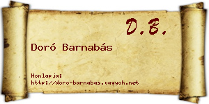 Doró Barnabás névjegykártya